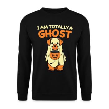 Je suis totalement un fantôme: chien mignon comme un fantôme - Sweat-shirt Unisexe - noir - Devant - Alina (178cm) & Michal (187cm)
