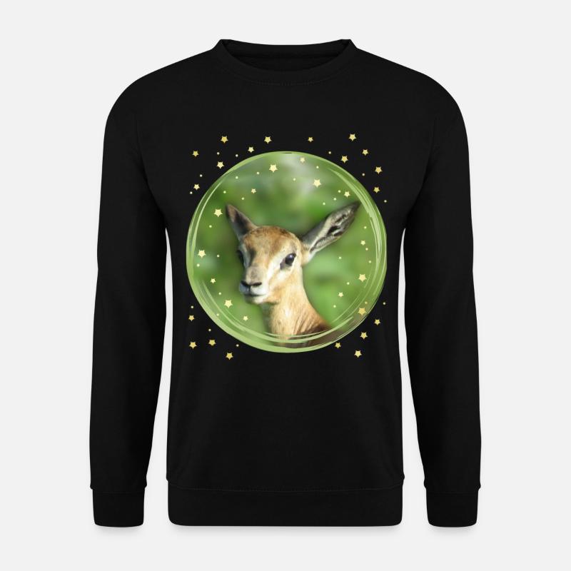 Gazelle - Antilope - Wildtier in Afrika - Unisex Pullover - Schwarz