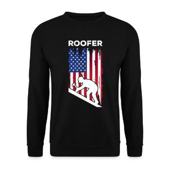 Roofing Worker Roofer Worker Roofer - Roofer US Fl - Unisex Pullover - Schwarz - Vorne - Alina (178cm) & Michal (187cm)