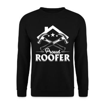 Fier couvreur - Couvreur entrepreneur Couvreur Roo - Sweat-shirt Unisexe - noir - Devant - Alina (178cm) & Michal (187cm)