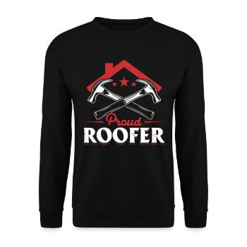 Roofer Contractor Roofing Worker Roofer - Proud Ro - Unisex Pullover - Schwarz - Vorne - Alina (178cm) & Michal (187cm)