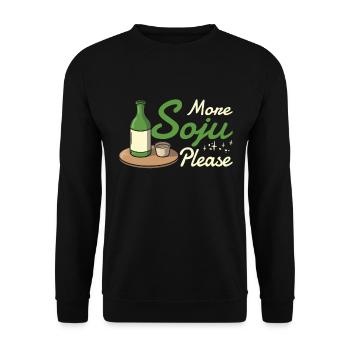 Soju Korean Wine Drink Corée - Sweat-shirt Unisexe - noir - Devant - Alina (178cm) & Michal (187cm)