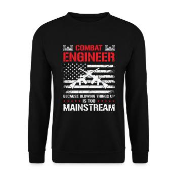 Combat Engineer Engineering Army - Unisex Sweatshirt - black - Front - Alina (178cm) & Michal (187cm)