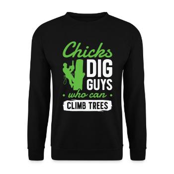 Arborist Tree Cutter Chainsaw Lumberjack - Unisex Sweatshirt - black - Front - Alina (178cm) & Michal (187cm)