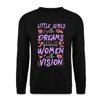 Petites filles féministes avec des rêves - Sweat-shirt Unisexe - noir - Devant - Alina (178cm) & Michal (187cm)