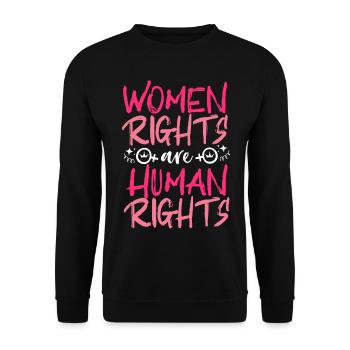 Feminist Women's Rights Are Human - Unisex Pullover - Schwarz - Vorne - Alina (178cm) & Michal (187cm)