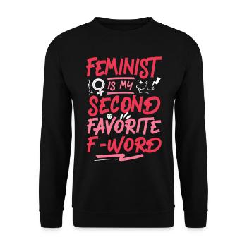 Feminist Feminist Is My Second - Unisex Sweatshirt - black - Front - Alina (178cm) & Michal (187cm)
