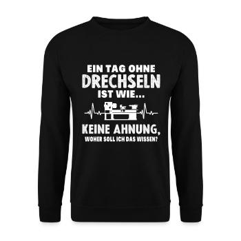 Drechsler Drechseln Drechselbank Drechsel - Unisex Pullover - Schwarz - Vorne - Alina (178cm) & Michal (187cm)