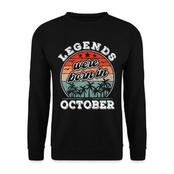 Anniversaire d’octobre né dans la légende d’octobre - Sweat-shirt Unisexe - noir - Devant - Alina (178cm) & Michal (187cm)