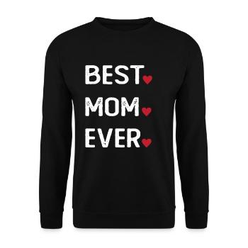 Best Mom Ever - Unisex Pullover - Schwarz - Vorne - Alina (178cm) & Michal (187cm)