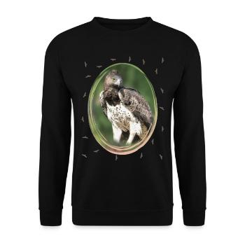 Aigle martial - Aigle - Oiseau de proie - Oiseaux en Afrique - Sweat-shirt Unisexe - noir - Devant - Alina (178cm) & Michal (187cm)