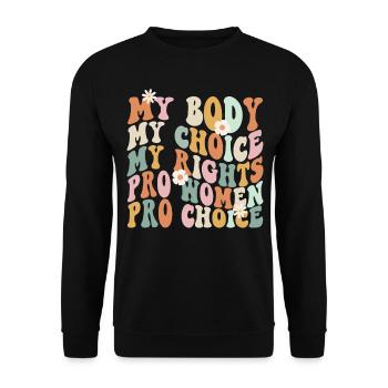 Féministe Mon corps Mon choix Mon - Sweat-shirt Unisexe - noir - Devant - Alina (178cm) & Michal (187cm)