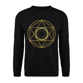 Grafik - Kreis - Stern - Geometrie - Unisex Pullover - Schwarz - Vorne - Alina (178cm) & Michal (187cm)