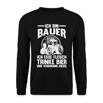 Landwirtschaft Landwirt Traktor Bauernhof Bier Bau - Unisex Pullover - Schwarz - Vorne - Alina (178cm) & Michal (187cm)