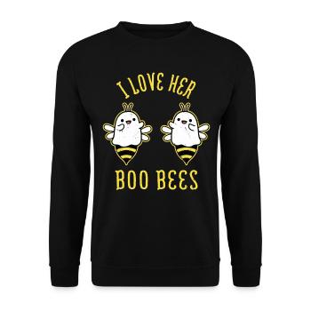 Boo Bees - Des abeilles d’Halloween déguisées en fantômes - Sweat-shirt Unisexe - noir - Devant - Alina (178cm) & Michal (187cm)