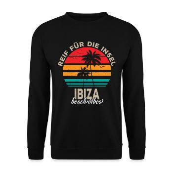 Ibiza beach vibes Ibiza Urlaub - Unisex Pullover - Schwarz - Vorne - Alina (178cm) & Michal (187cm)
