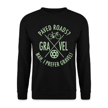 I Prefer Gravel Bike Radfahrer Bikepacking Fahrrad - Unisex Pullover - Schwarz - Vorne - Alina (178cm) & Michal (187cm)