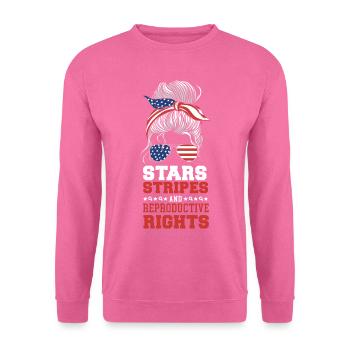 Stars féministes Rayures & - Sweat-shirt Unisexe - rose - Devant