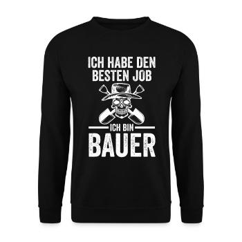 Landwirtschaft Landwirt Traktor Bauernhof Bauer - Unisex Pullover - Schwarz - Vorne - Alina (178cm) & Michal (187cm)