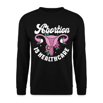 Feminist Abortion Is Healthcare - Unisex Sweatshirt - black - Front - Alina (178cm) & Michal (187cm)