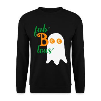 Fab-BOO-lous - Funny ghost for Halloween - Unisex Sweatshirt - black - Front - Alina (178cm) & Michal (187cm)