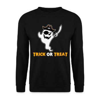 Halloween Fun: Pirate Ghost Trick Or Treat - Unisex Sweatshirt - black - Front - Alina (178cm) & Michal (187cm)