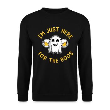 Halloween Ghost: Je suis juste là pour les huées - Sweat-shirt Unisexe - noir - Devant - Alina (178cm) & Michal (187cm)