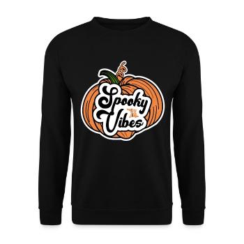 Spooky Vibes Halloween Costume for Candy Hunters - Unisex Sweatshirt - black - Front - Alina (178cm) & Michal (187cm)