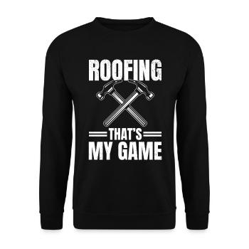 Roofing That's My Game - Roofer Worker - Unisex Pullover - Schwarz - Vorne - Alina (178cm) & Michal (187cm)