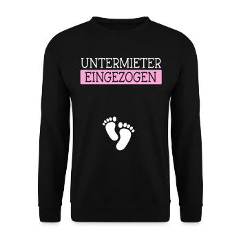 Untermieter Eingezogen - Schwanger Mama - Unisex Pullover - Schwarz - Vorne - Alina (178cm) & Michal (187cm)