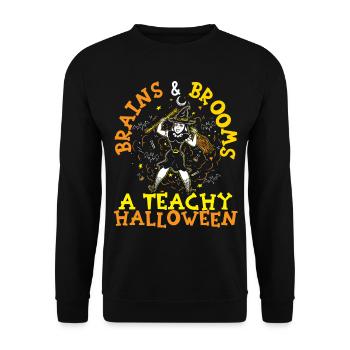 Brains & Brooms: Un tunt d’horreur éducatif d’Halloween - Sweat-shirt Unisexe - noir - Devant - Alina (178cm) & Michal (187cm)