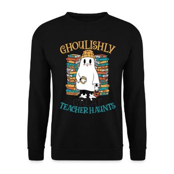 Eerily beautiful teacher haunted on teacher's Halloween - Unisex Sweatshirt - black - Front - Alina (178cm) & Michal (187cm)