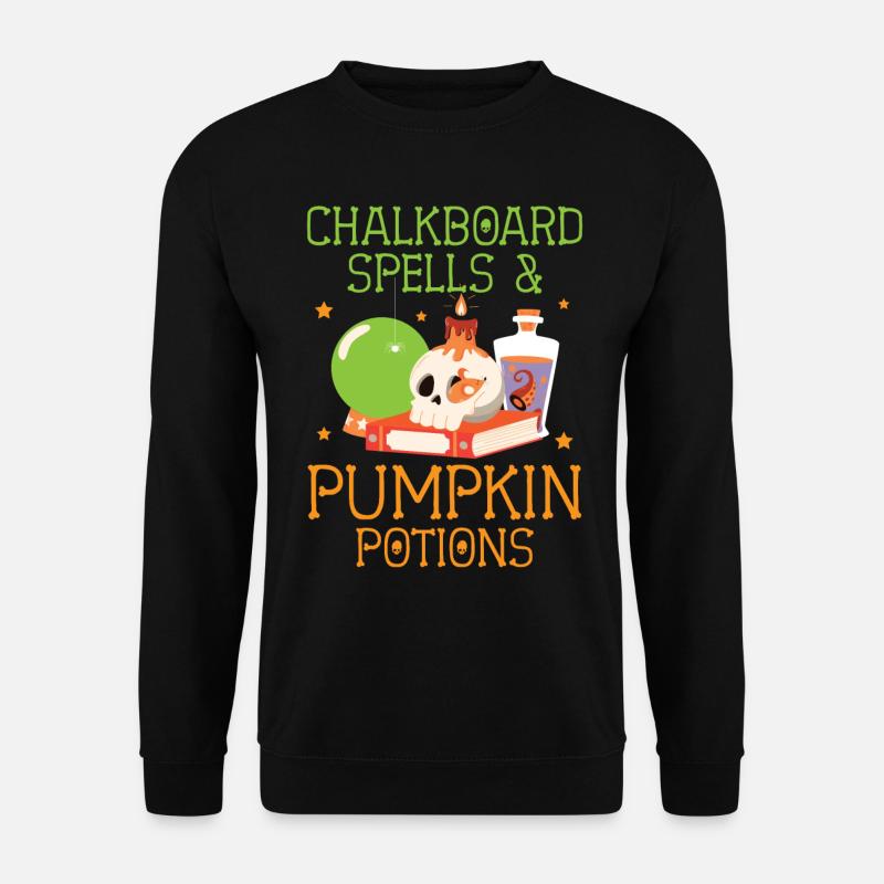Chalkboard Magic & Pumpkin Potions Halloween - Unisex Sweatshirt - black
