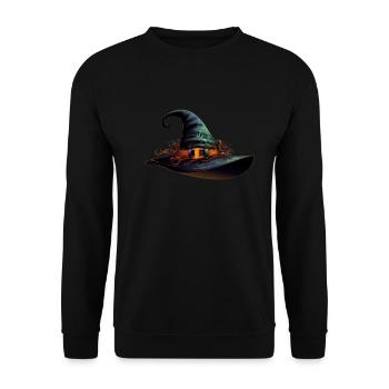 Magic witch hat for your Happy Halloween design - Unisex Sweatshirt - black - Front - Alina (178cm) & Michal (187cm)