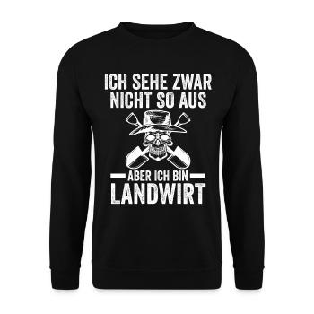 Landwirtschaft Bauer Landwirt - Unisex Pullover - Schwarz - Vorne - Alina (178cm) & Michal (187cm)