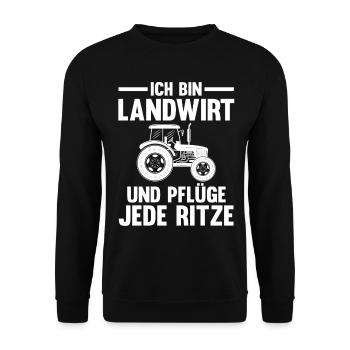 Landwirtschaft Bauer Landwirt - Unisex Pullover - Schwarz - Vorne - Alina (178cm) & Michal (187cm)
