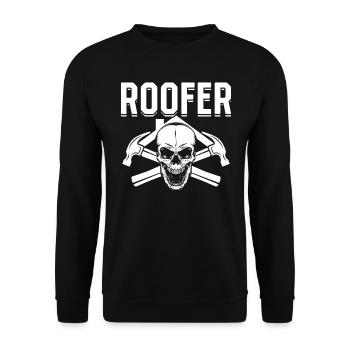 Roofer - Roof Worker Roofing Roofer - Unisex Pullover - Schwarz - Vorne - Alina (178cm) & Michal (187cm)
