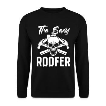Roofing Contractor - The Sexy Roofer - Unisex Pullover - Schwarz - Vorne - Alina (178cm) & Michal (187cm)