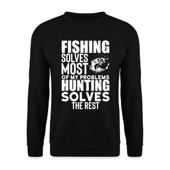 La pêche résout la plupart de mes problèmes - Sweat-shirt Unisexe - noir - Devant - Alina (178cm) & Michal (187cm)