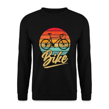 Bicycle Retro Mountain Bike MTB - Unisex Sweatshirt - black - Front - Alina (178cm) & Michal (187cm)