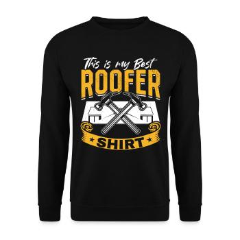 C’est ma meilleure chemise de couvreur - Roofing Roofer - Sweat-shirt Unisexe - noir - Devant - Alina (178cm) & Michal (187cm)
