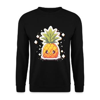 pineapple plant fruit pineapple decoration - Unisex Sweatshirt - black - Front - Alina (178cm) & Michal (187cm)