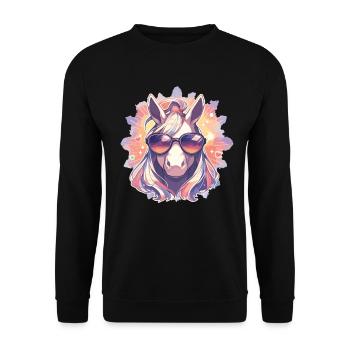 Lunettes de soleil Licorne - Sweat-shirt Unisexe - noir - Devant - Alina (178cm) & Michal (187cm)