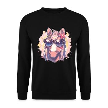 Lunettes de soleil Licorne - Sweat-shirt Unisexe - noir - Devant - Alina (178cm) & Michal (187cm)