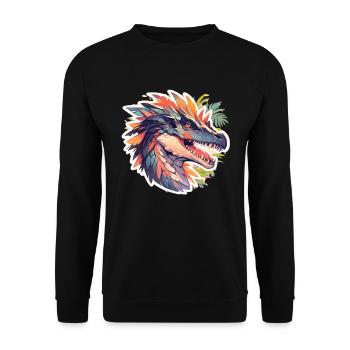 Dinosaurier Trex Dinos Dinosaurus Dino Baby - Unisex Pullover - Schwarz - Vorne - Alina (178cm) & Michal (187cm)