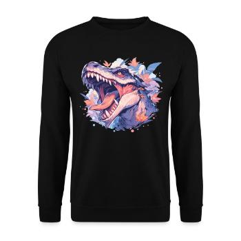 Dinosaurier Trex Dinos Dinosaurus Dino Baby - Unisex Pullover - Schwarz - Vorne - Alina (178cm) & Michal (187cm)