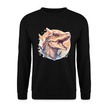 Dinosaurier Trex Dinos Dinosaurus Dino Baby - Unisex Pullover - Schwarz - Vorne - Alina (178cm) & Michal (187cm)