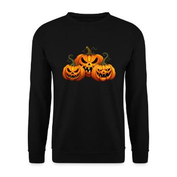 Faces of the Night: Creepy Halloween Pumpkins - Unisex Sweatshirt - black - Front - Alina (178cm) & Michal (187cm)