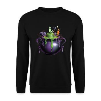 Design effrayant d’Halloween Chaudron de sorcière effrayant - Sweat-shirt Unisexe - noir - Devant - Alina (178cm) & Michal (187cm)