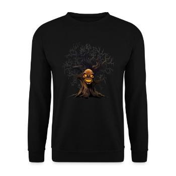 Creepy Halloween Design Skull Skull - Unisex Sweatshirt - black - Front - Alina (178cm) & Michal (187cm)